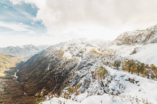 istock Valley of death in Autumn with first snow 628728882