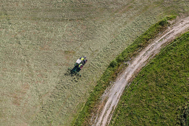 istock aerial view of green harvest fields 628736112
