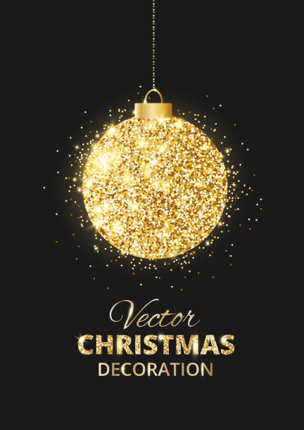 istock Black and gold Christmas background with glitter decoration. 628736690