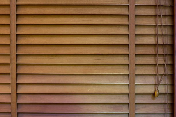 Window shutters, Wooden horizontal blind. Background and texture of jalousie