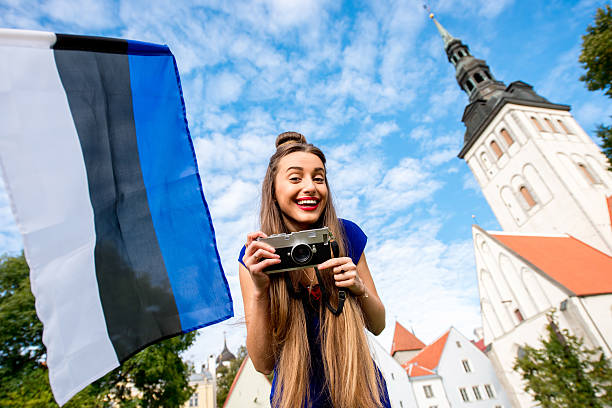 istock Woman traveling in Tallinn 628746652