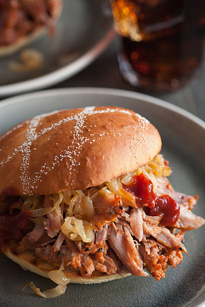istock homemade pulled pork burger with caramelized onion and bbq sauce 628747830