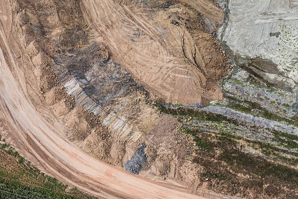 istock Aerial view of the  earth dump 628749670