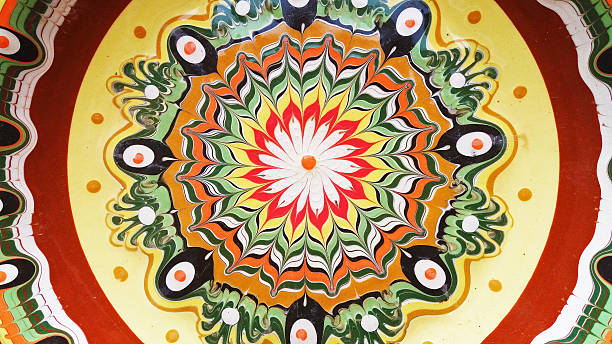 istock Bulgarian national folklore motif, authentic traditional plate with ornaments 628749748