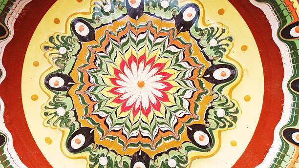 istock Bulgarian national folklore motif, authentic traditional plate with ornaments 628750106