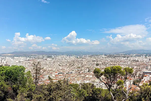 the view of marseille from mountain 