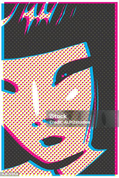 Face Of A Young Japanese Model Stock Illustration - Download Image Now - Manga Style, Asian and Indian Ethnicities, East Asian Culture