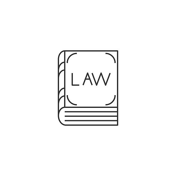 ilustrações de stock, clip art, desenhos animados e ícones de law book line icon - book backgrounds law bookshelf