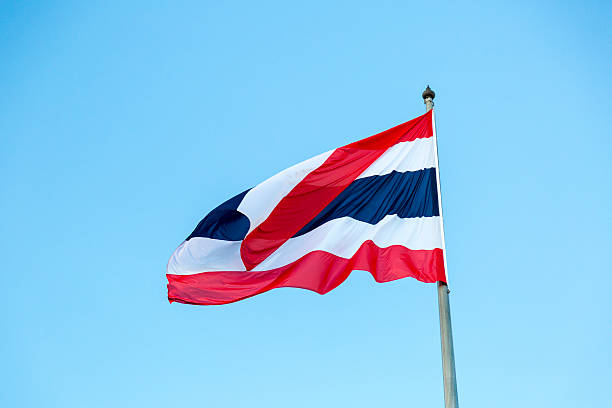 istock Thailand Flag on blue sky background 628760860
