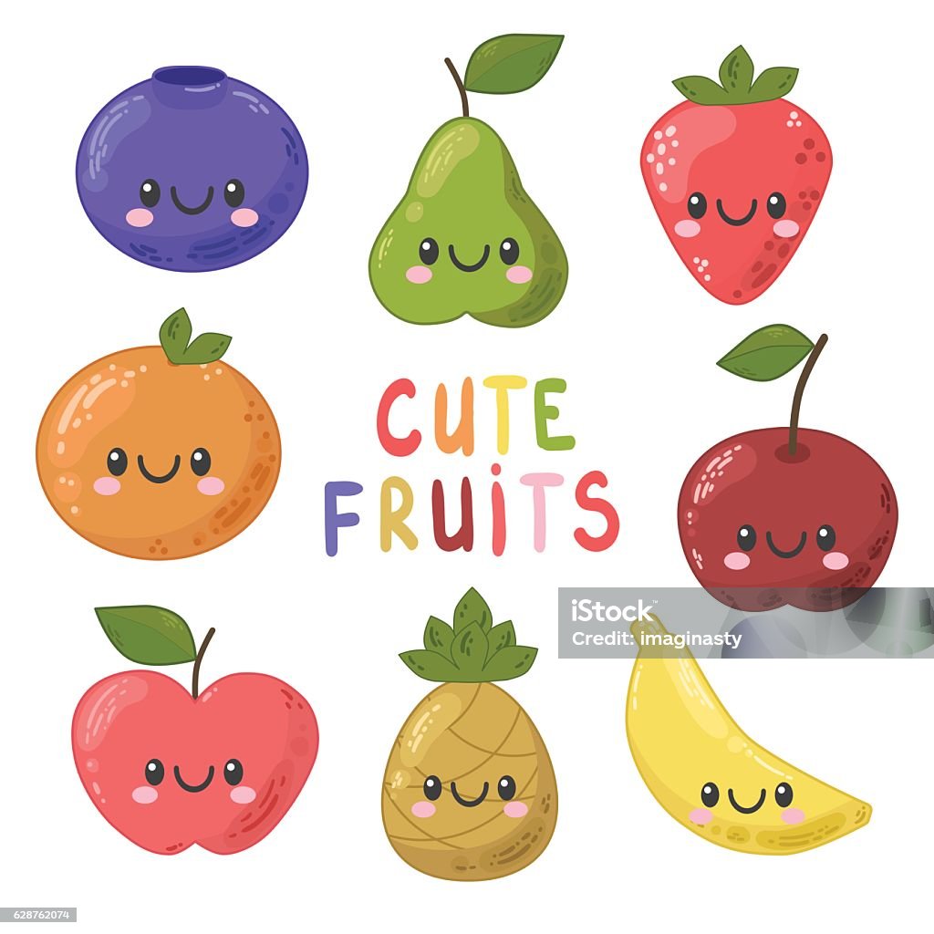 Bộ Trái Cây Dễ Thương Và Hài Hước Hình minh họa Sẵn có - Tải xuống ...