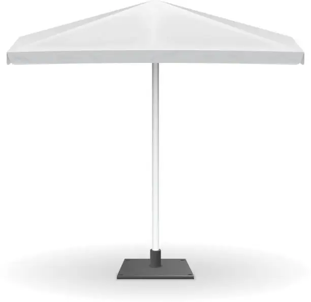 Vector illustration of White parasol or vector promo umbrella isolated on  background