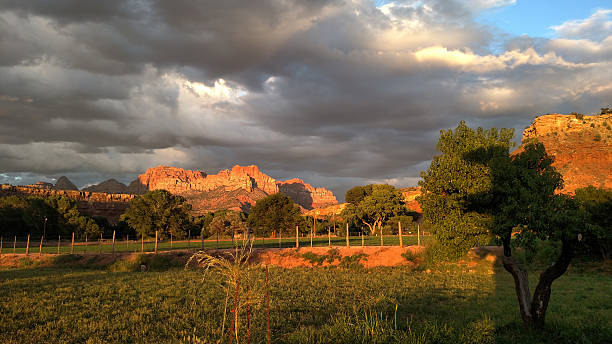 istock Dramatic cloudscape over peaks Zion National Park Rockville Utah 628762486