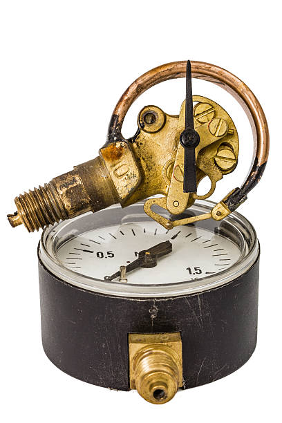 istock Pressure gauge mechanism in disassembled form, isolated on white 628765016