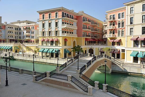 istock Street view in Qanat Quartier in Doha, Qatar. 628765902