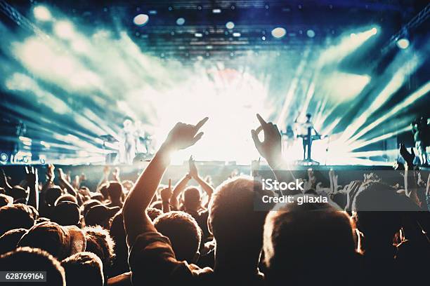 Rock Concert Stock Photo - Download Image Now - Audience, Crowd of People, Hand Raised