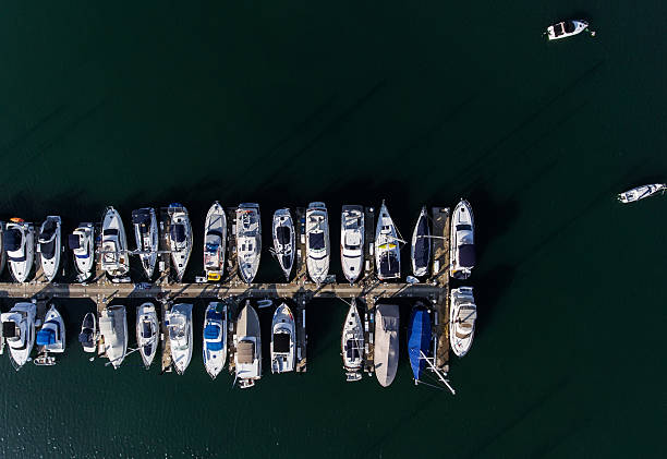 istock Hong Kong marina aerial view by drone 628769348