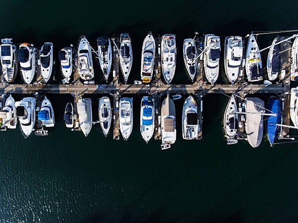 istock Hong Kong marina aerial view by drone 628789646