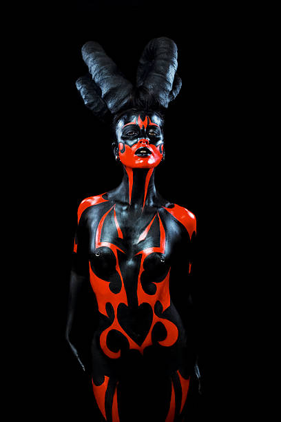 istock Demon woman with horns 628790030