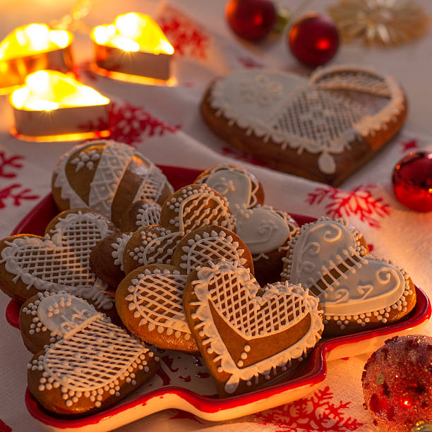 Homemade Gingerbread Cookies with White Icing