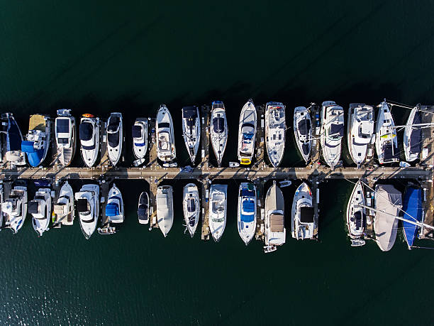istock Hong Kong marina aerial view by drone 628790912