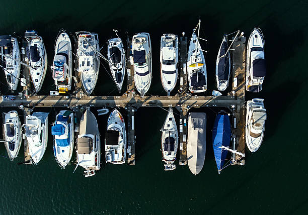 istock Hong Kong marina aerial view by drone 628791228