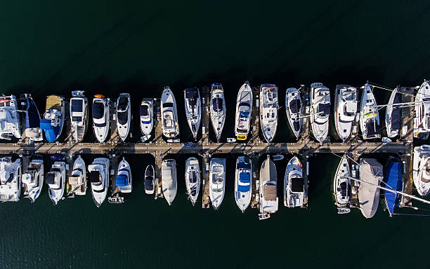 istock Hong Kong marina aerial view by drone 628791396