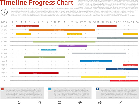 Progress Chart Computer Science Project Vector Timeline Progress Graph Gantt Chart Of Project Stock ...