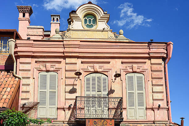 facade of the cafe in the French style. stock photo