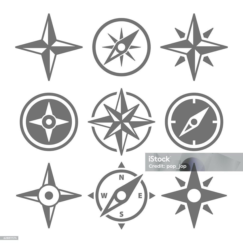 Wind Rose Compass Navigation Icons - Vector Illustration - Royalty-free Pusula Vector Art Wind Rose Compass Navigation Icons - Vector Illustration - Royalty-free Pusula Vector Art