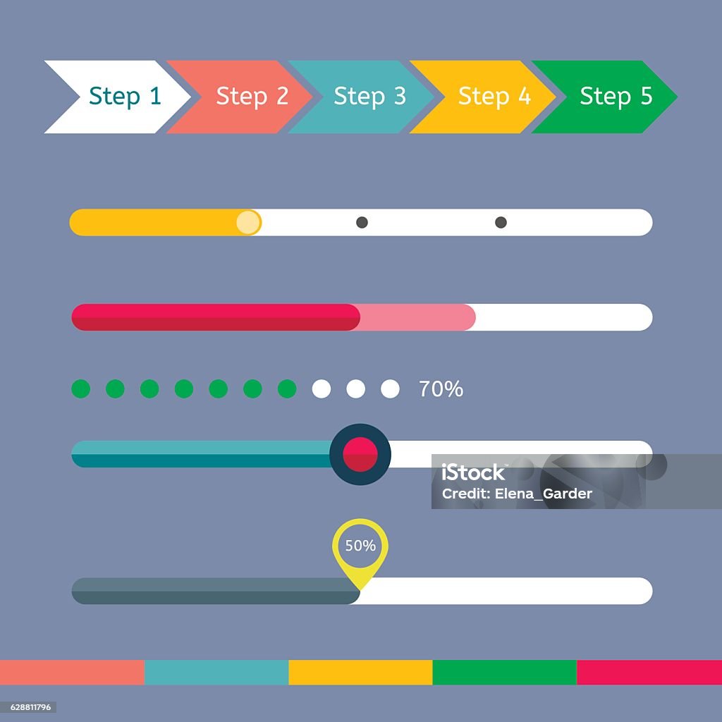 Appication Progress Bars Example Progress Bars Set Stock Illustration - Download Image Now - Application ...