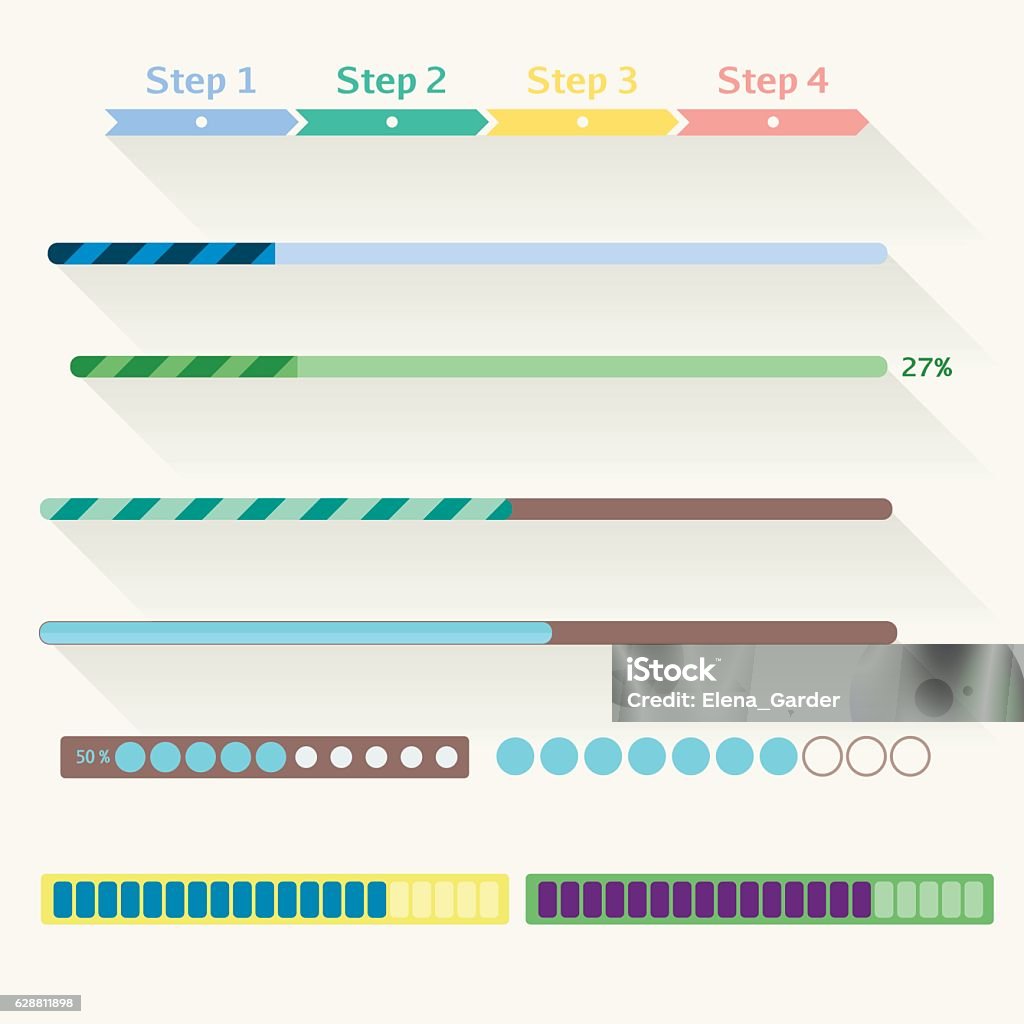 Appication Progress Bars Example Progress Bars Vector Temtlate Stock Illustration - Download Image Now ...
