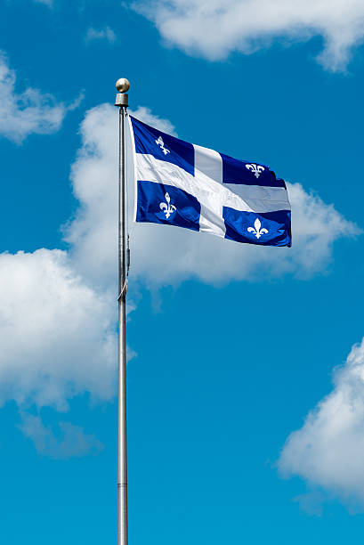 Flag of Quebec stock photo