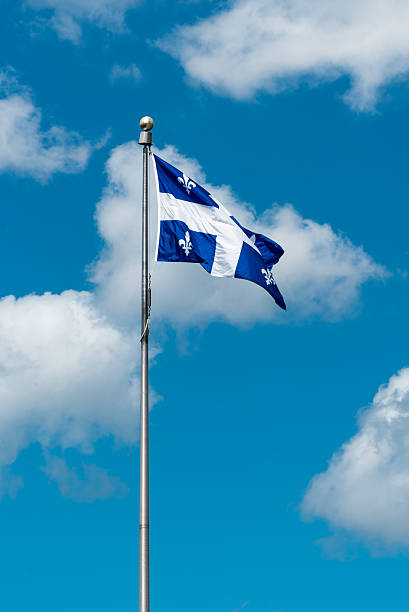 Flag of Quebec stock photo