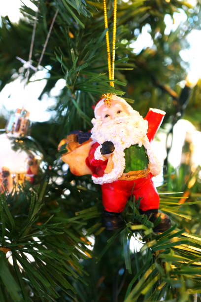 istock Santa Claus with Christmas tree 628817252