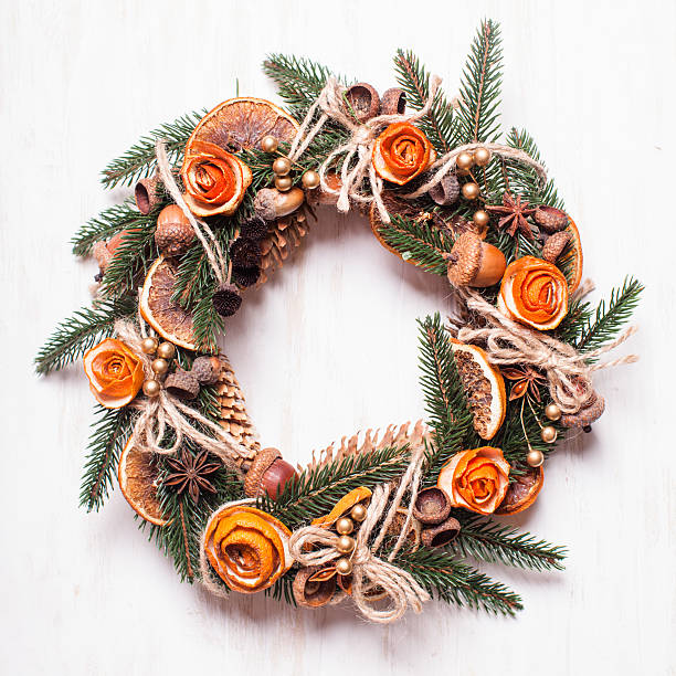 istock Christmas aromatic eco wreath 628818538