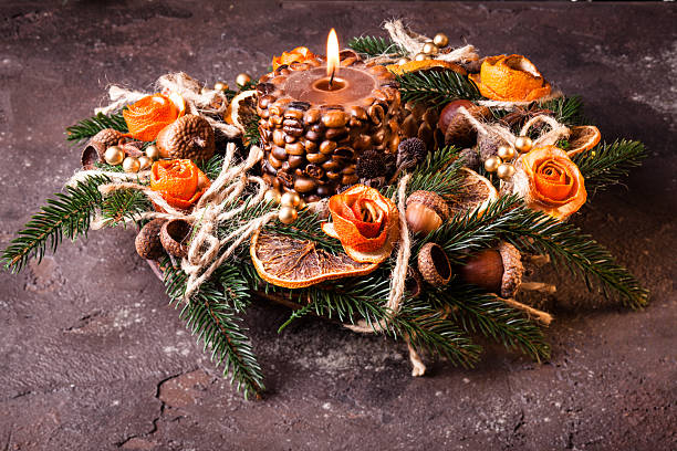 istock Christmas aromatic eco wreath 628818814