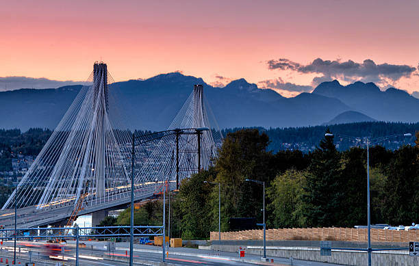 istock Port Mann Bridge at dusk,Vancouver,Canada 628821478