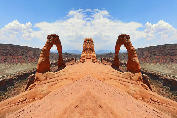Double Exposure Image of Delicate Arch. at Arches National Park