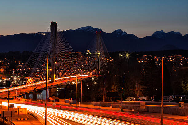 istock Port Mann Bridge at dusk 628822670