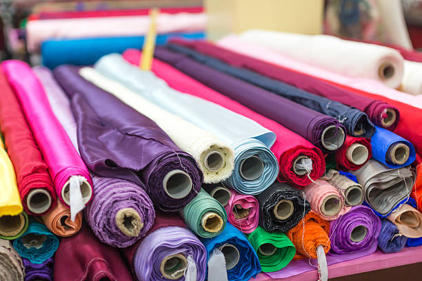istock silk textile sold in the market 628823150