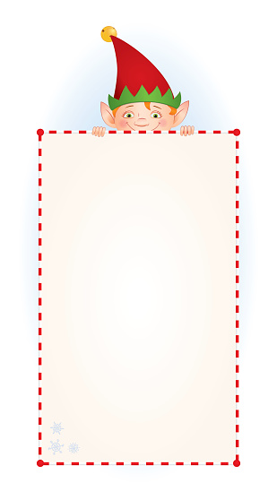 Elf Frameborder Elf Long Vertical Banner Isolated Stock Illustration - Download Image ...