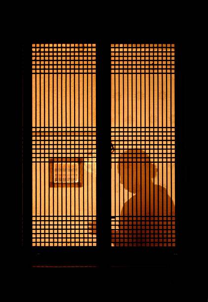 istock Mother, reflected in the paper window 628845762