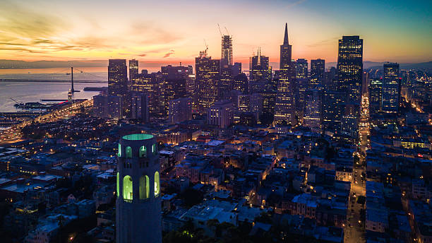 istock Aerial view of San Francisco at Dawn 628846090