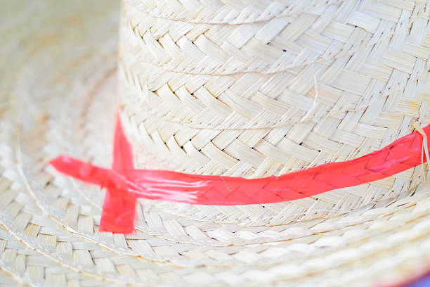texture woven tan straw hat detail the texture woven tan straw hat detail multi colored woven macro mesh stock pictures, royalty-free photos & images