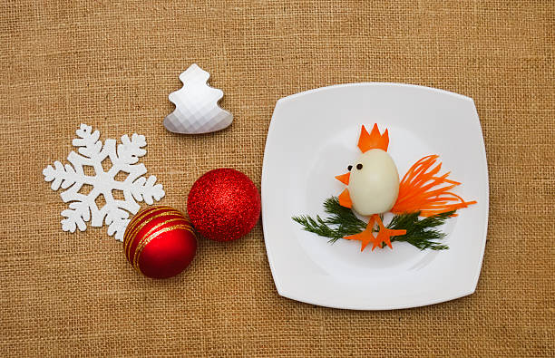 istock Rooster, Christmas Tree and decorations 628848944