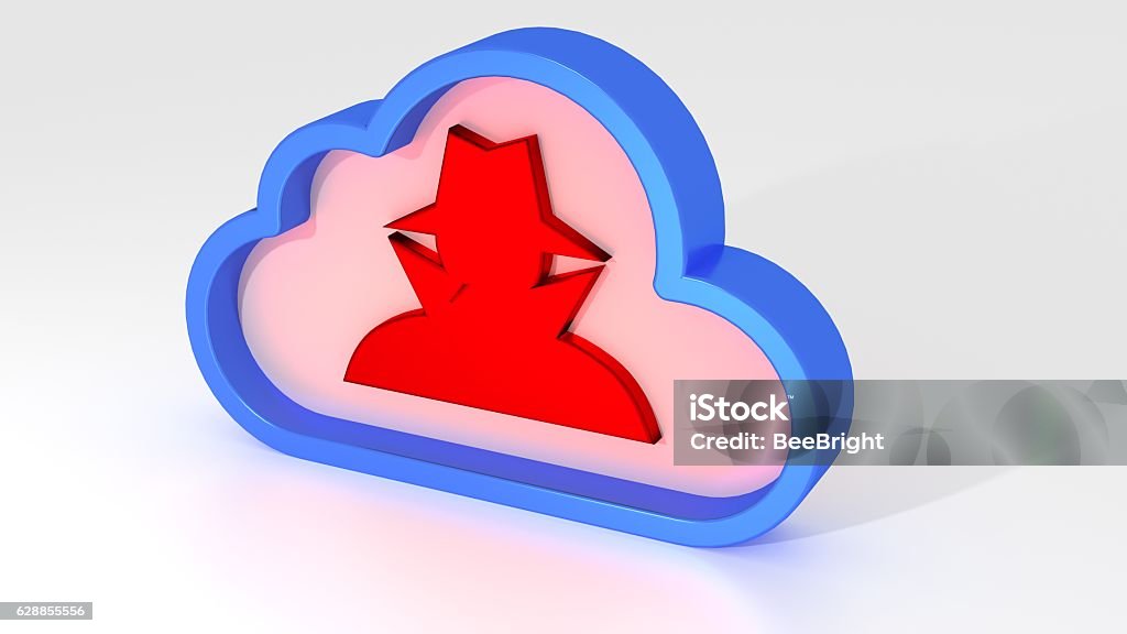 Red Hacker Simbole Cloud Computing Security Hacker Symbol On White Stock Photo - Download ...
