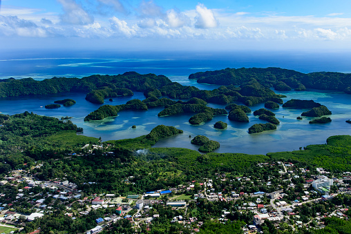 Palau Koror city area and Islands in the cove