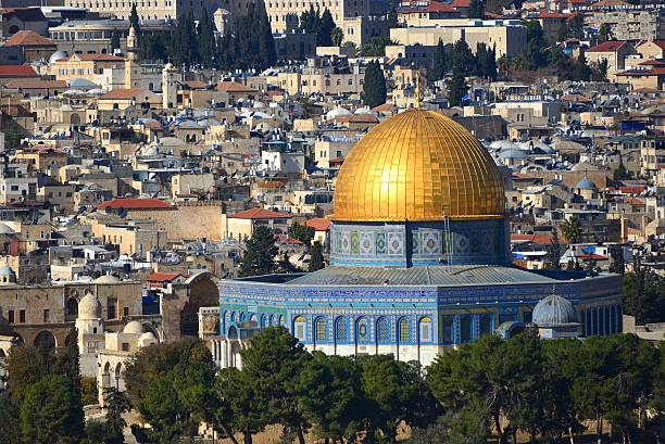 dôme du rocher, de jérusalem temple mount, - dome of the rock photos et images de collection