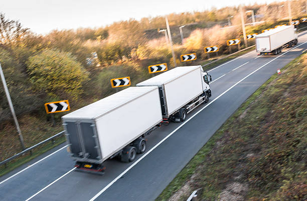 Road transport. Lorry on the road