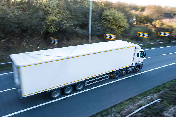 istock Road transport. Lorry on the road 628866148